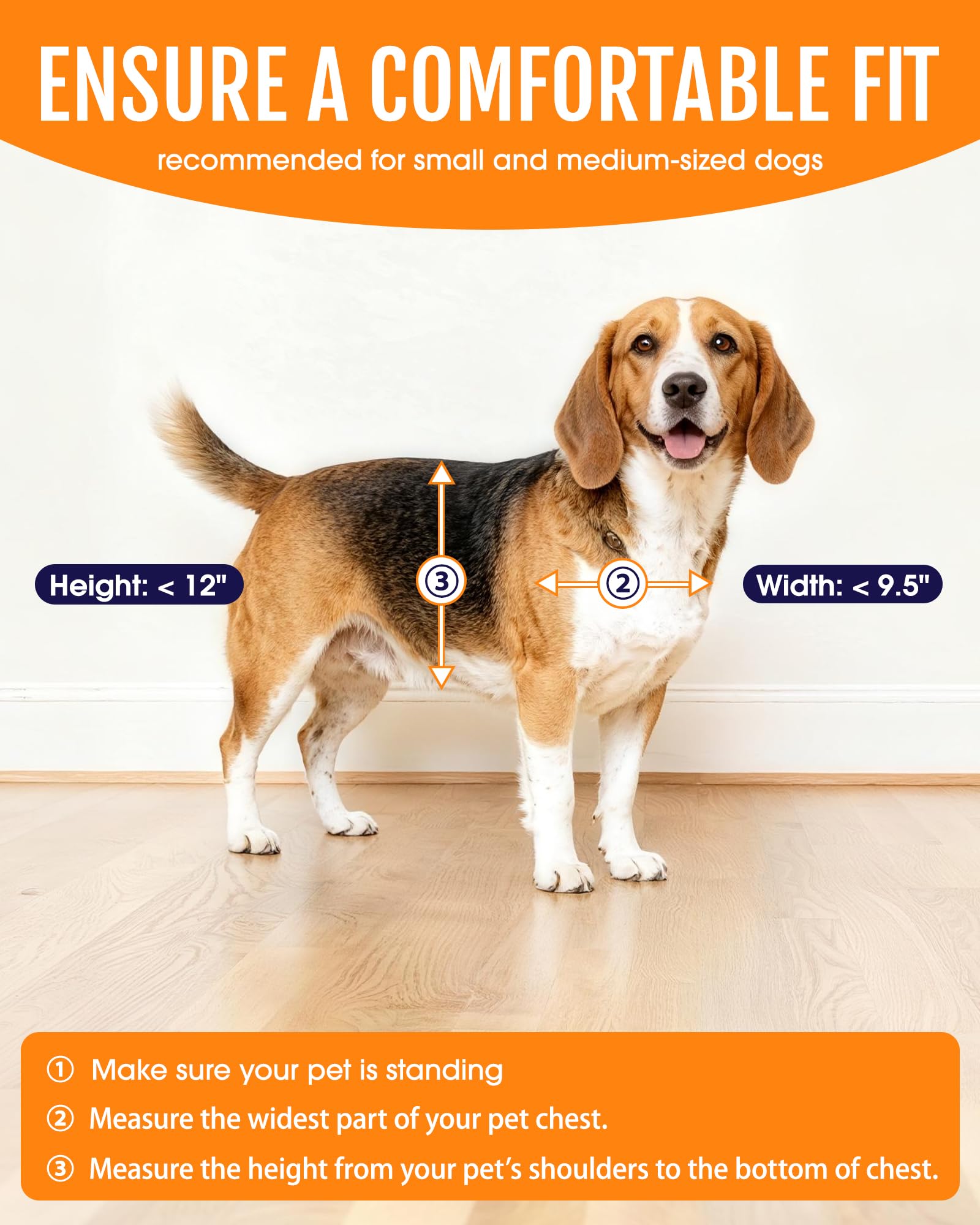 Powools Pet Door for Wall fits walls 3.4 to 6 inches thick.