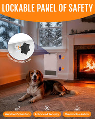 Powools Pet Door for Wall closed flap demonstrates quiet magnetic seal.