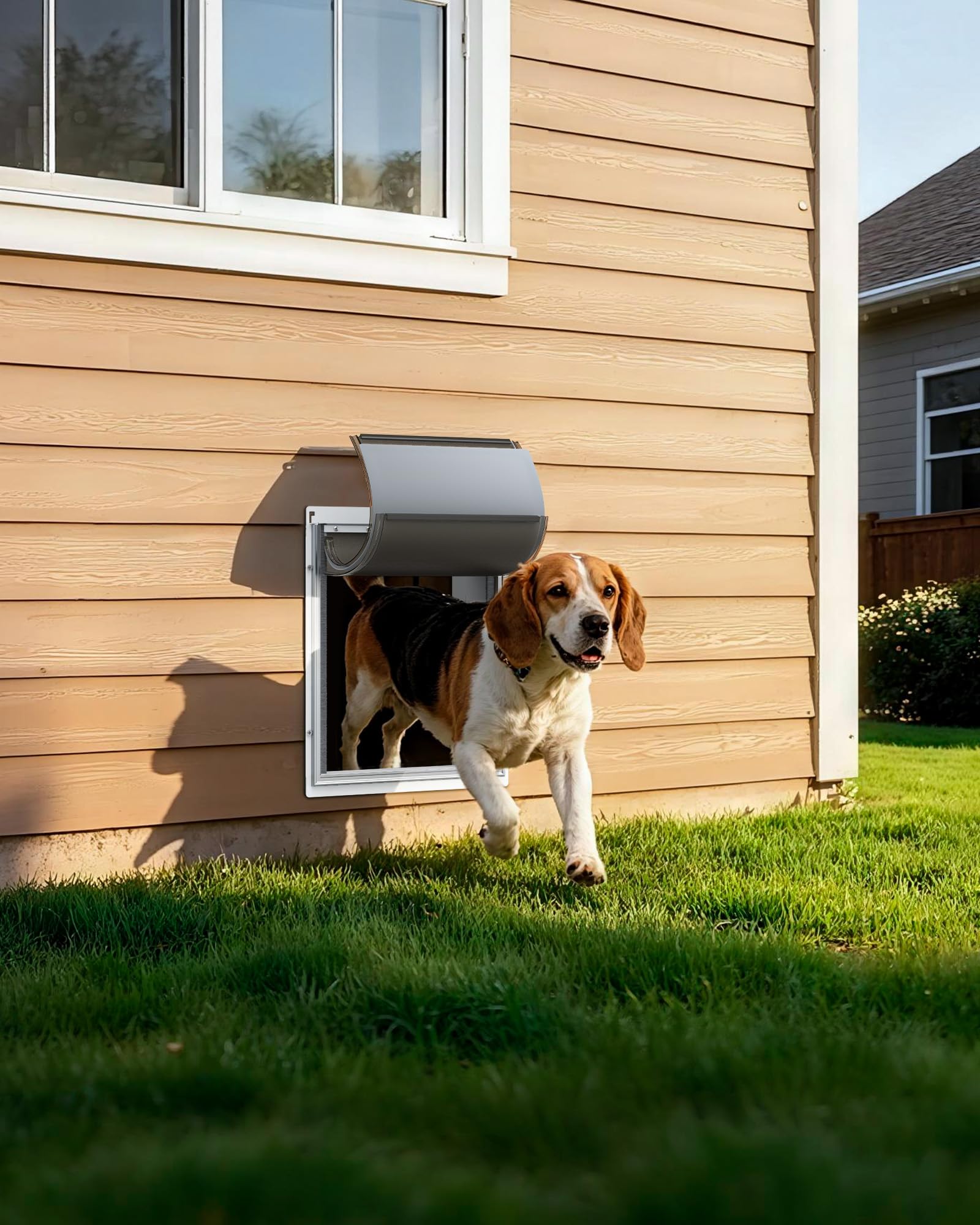 Powools Pet Door for Wall drywall and wood installation ready.