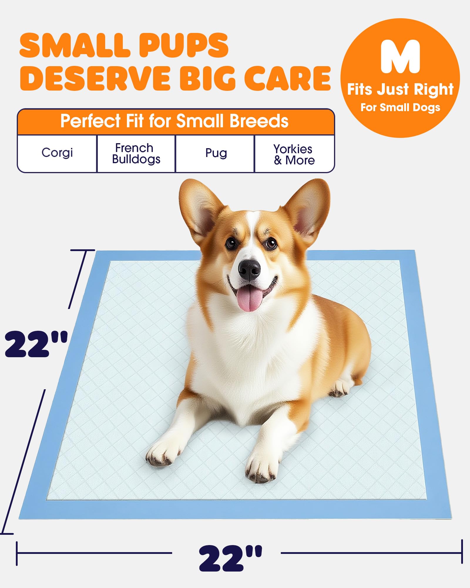 Powools Puppy Pads six-layer absorbent core traps moisture for a clean home.