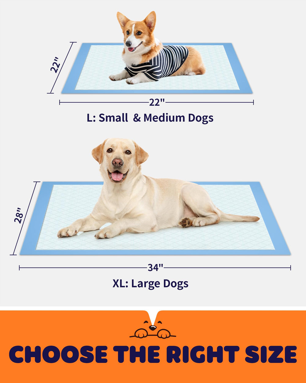 Powools six-layer Puppy Pads with polymer core absorb moisture quickly