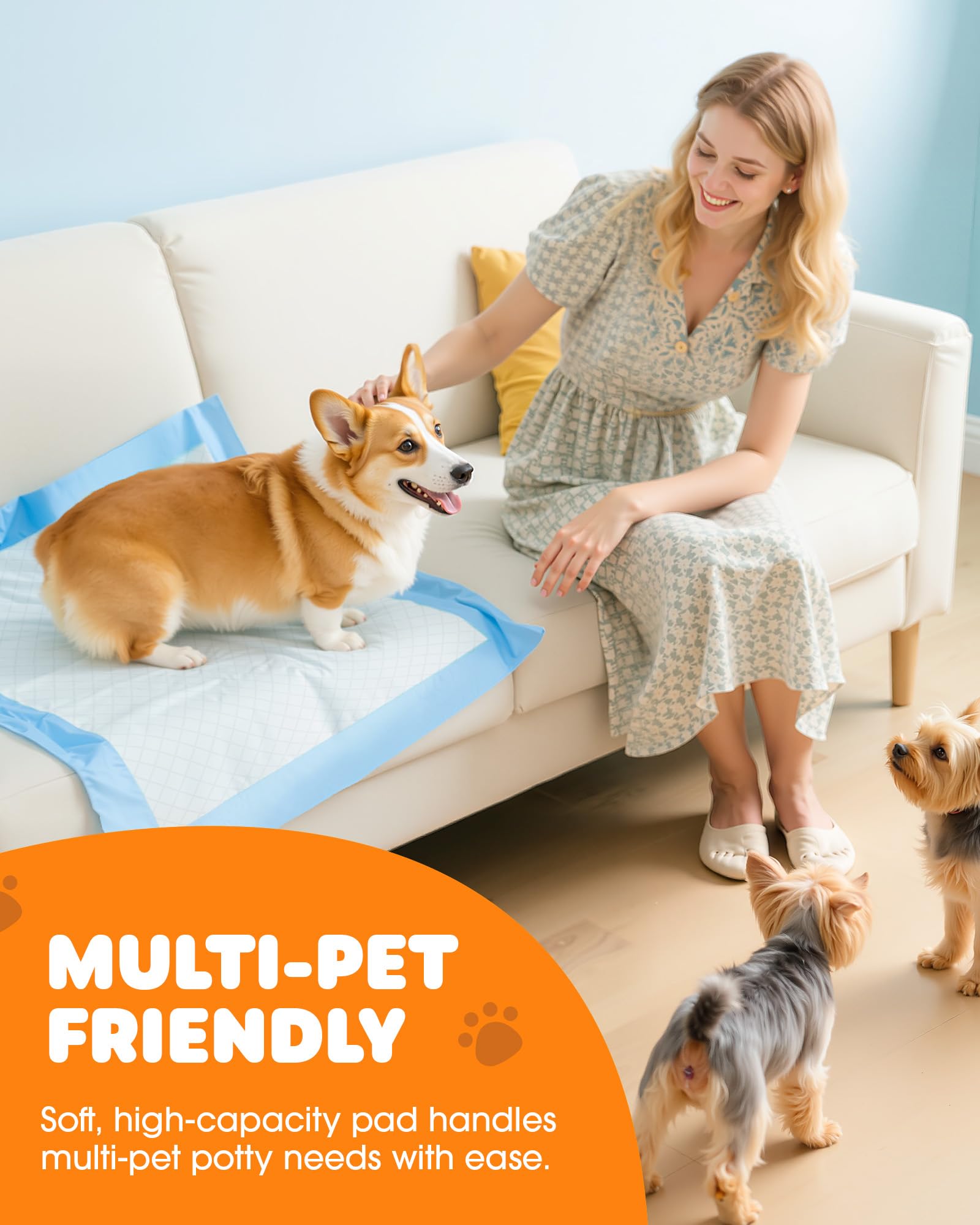 Powools Puppy Pads travel-ready for car trips and on-the-go use.