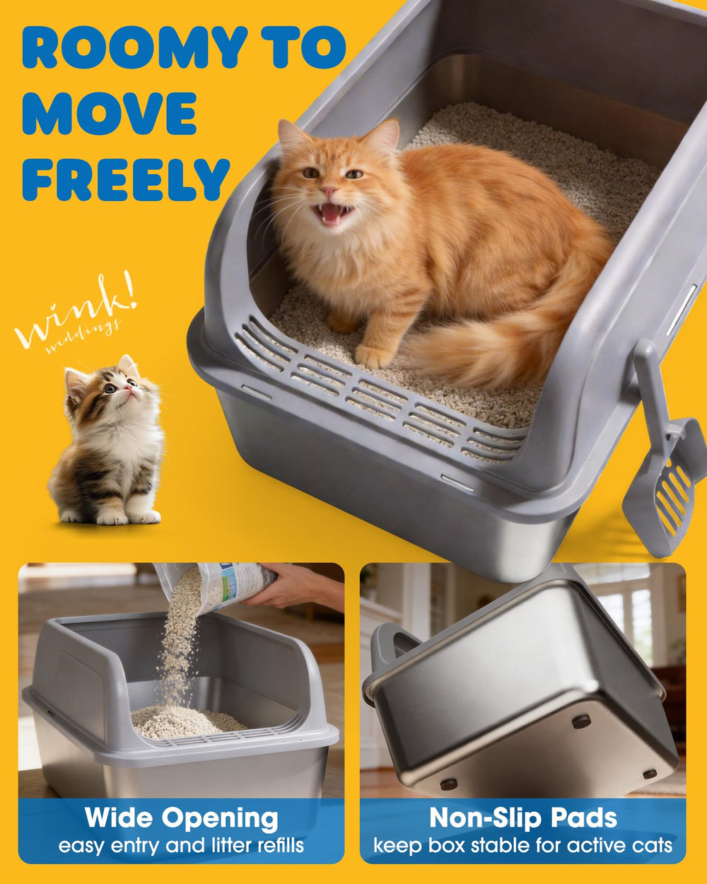 Powools three-size options fit kittens or multiple cats.