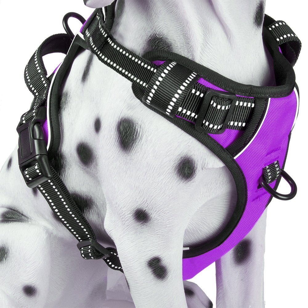 PoyPet No Pull Harness front clip for gentle training and control in purple size M