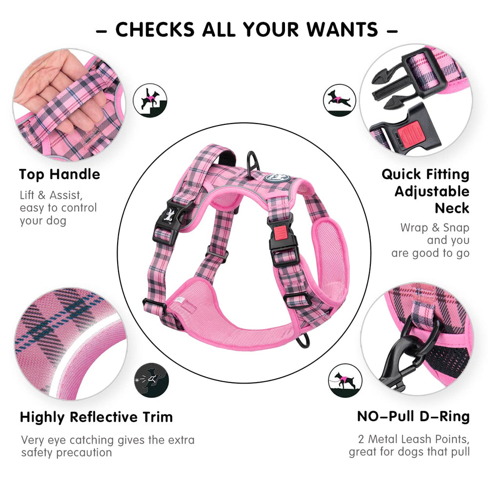 PoyPet No Pull Harness reflective straps for night visibility
