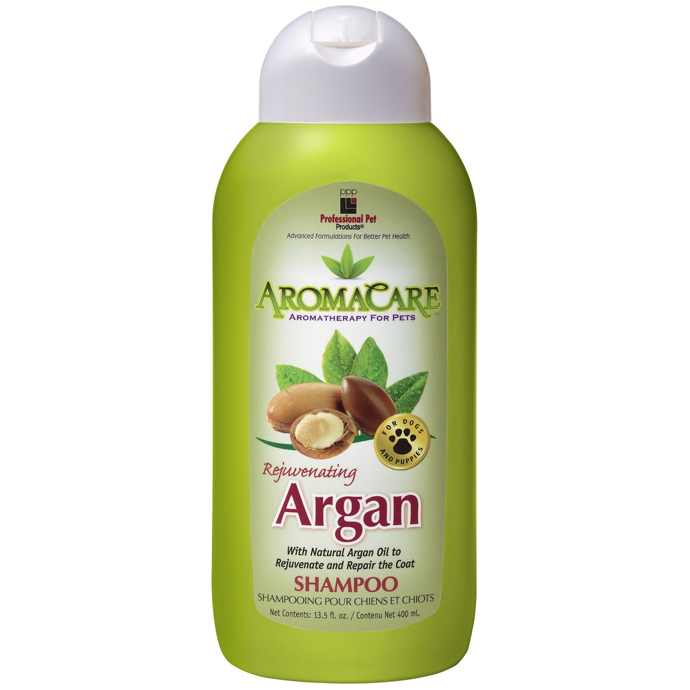PPP Pet Aroma Care Rejuvenating Argan Shampoo bottle for nourished fur and moisture