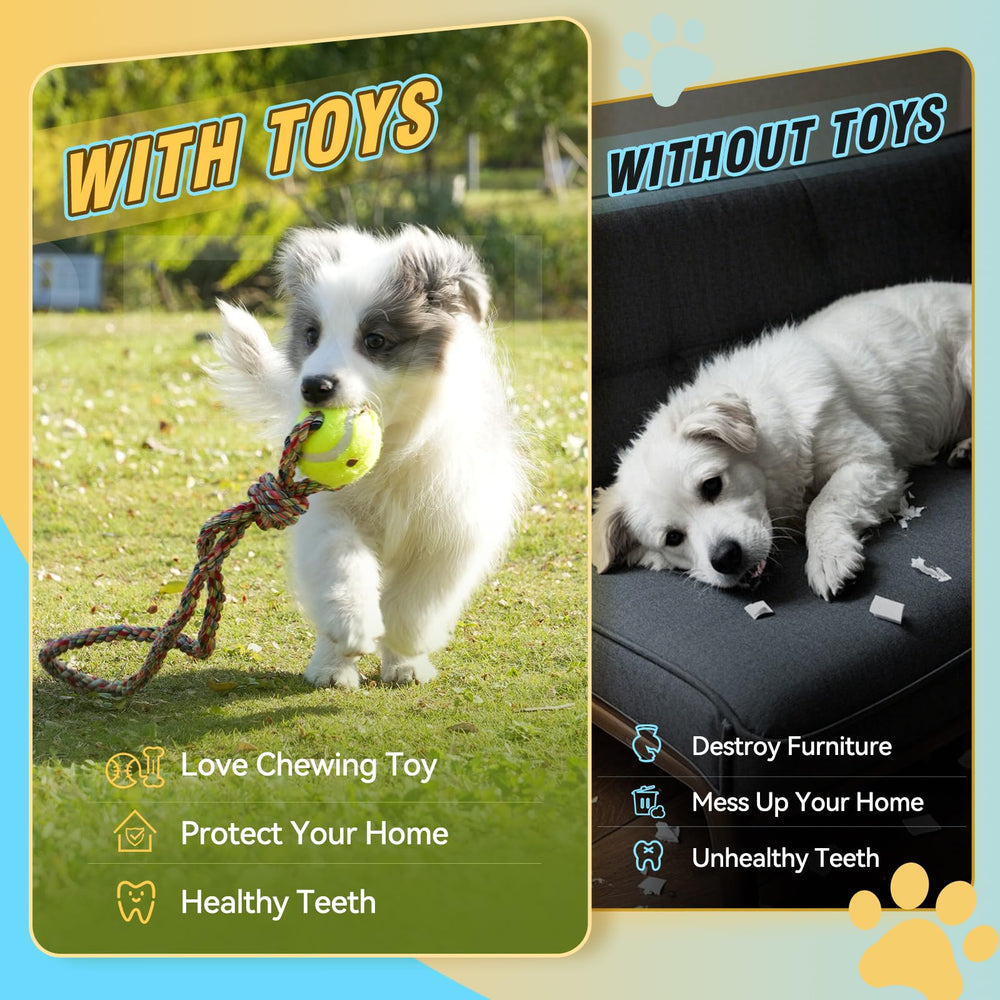 PPTAIO teeth-cleaning rope toy supports gentle cleaning between teeth.