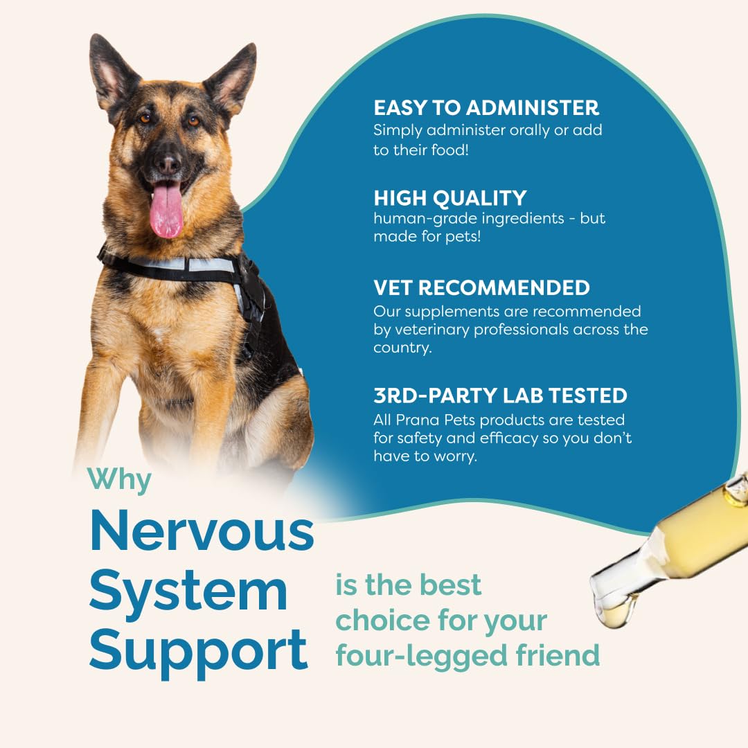PranaPets Nervous System Support USA manufactured—high standards and safety you can trust.