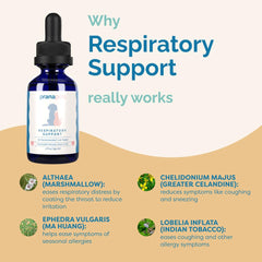 PranaPets Respiratory Support herbal blend close-up, showcasing a natural tonic mix