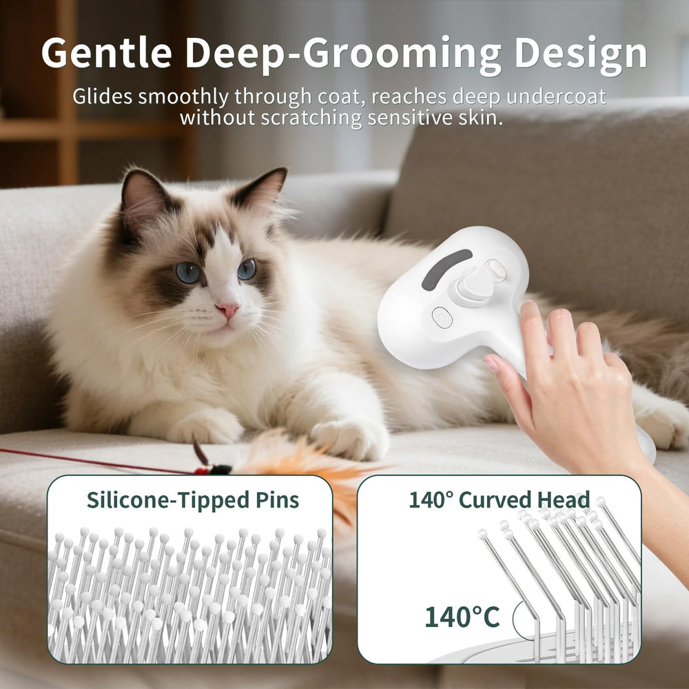 PrawPawtic Stainless steel teeth with silicone caps protect skin during detangling.