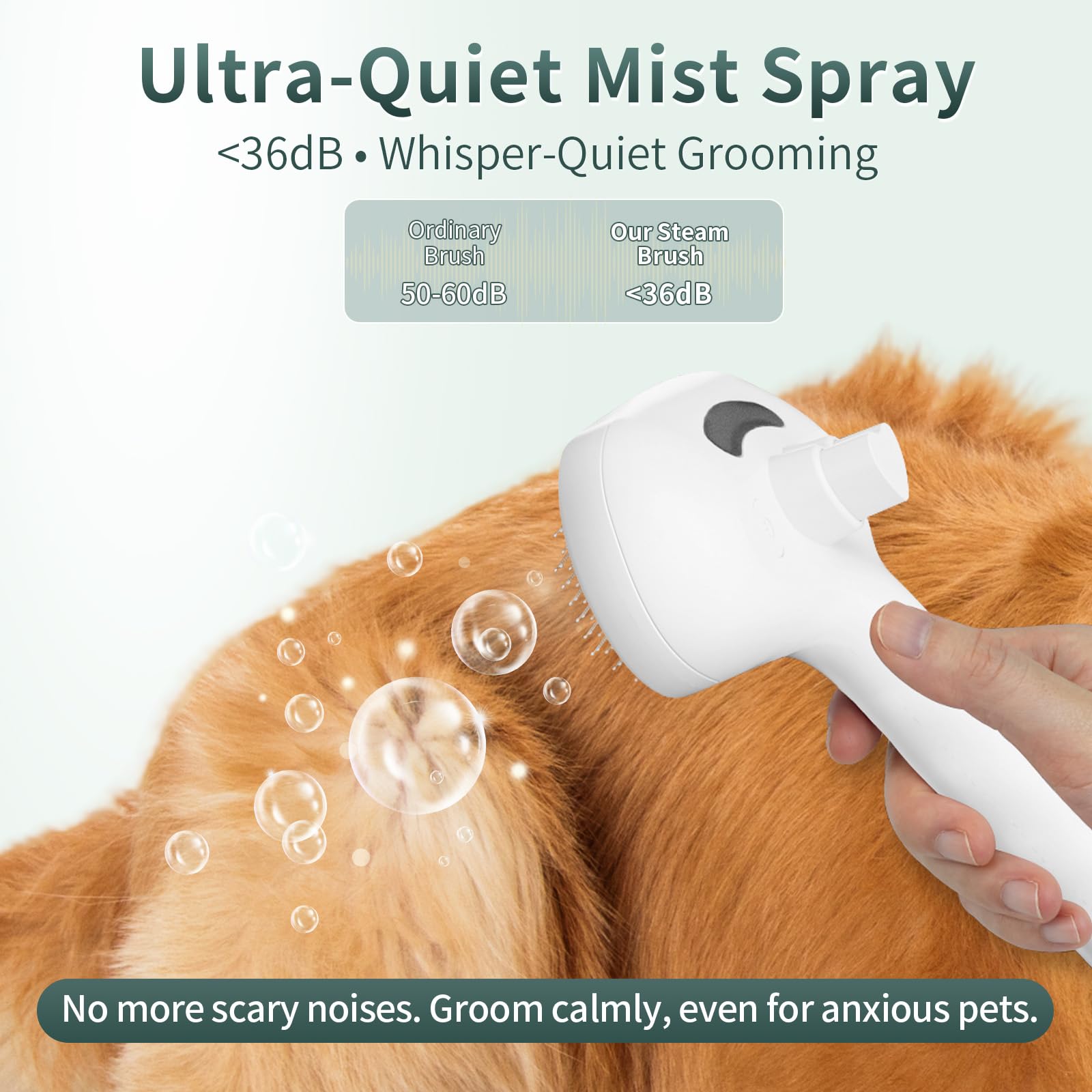 PrawPawtic Ultra-Quiet Motor enables calm grooming sessions for pets.