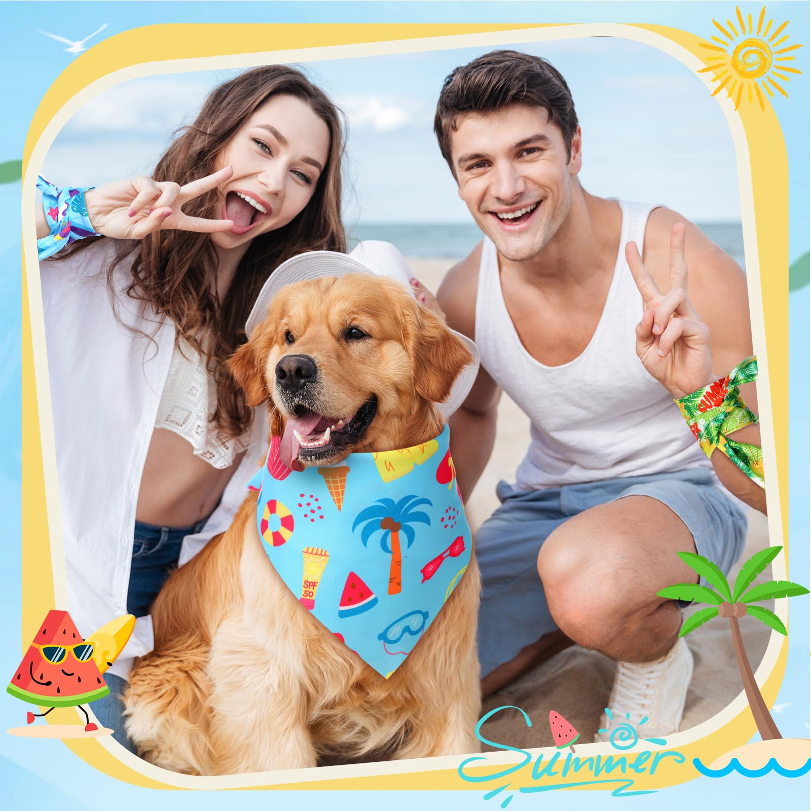 Preboun adjustable dog bandana ensures a secure, comfortable fit.