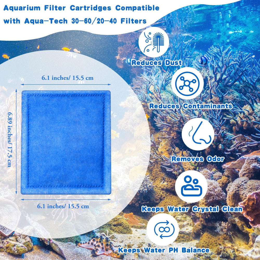 Preboun aquarium filter cartridge closeup reveals dense filter cotton for debris capture.