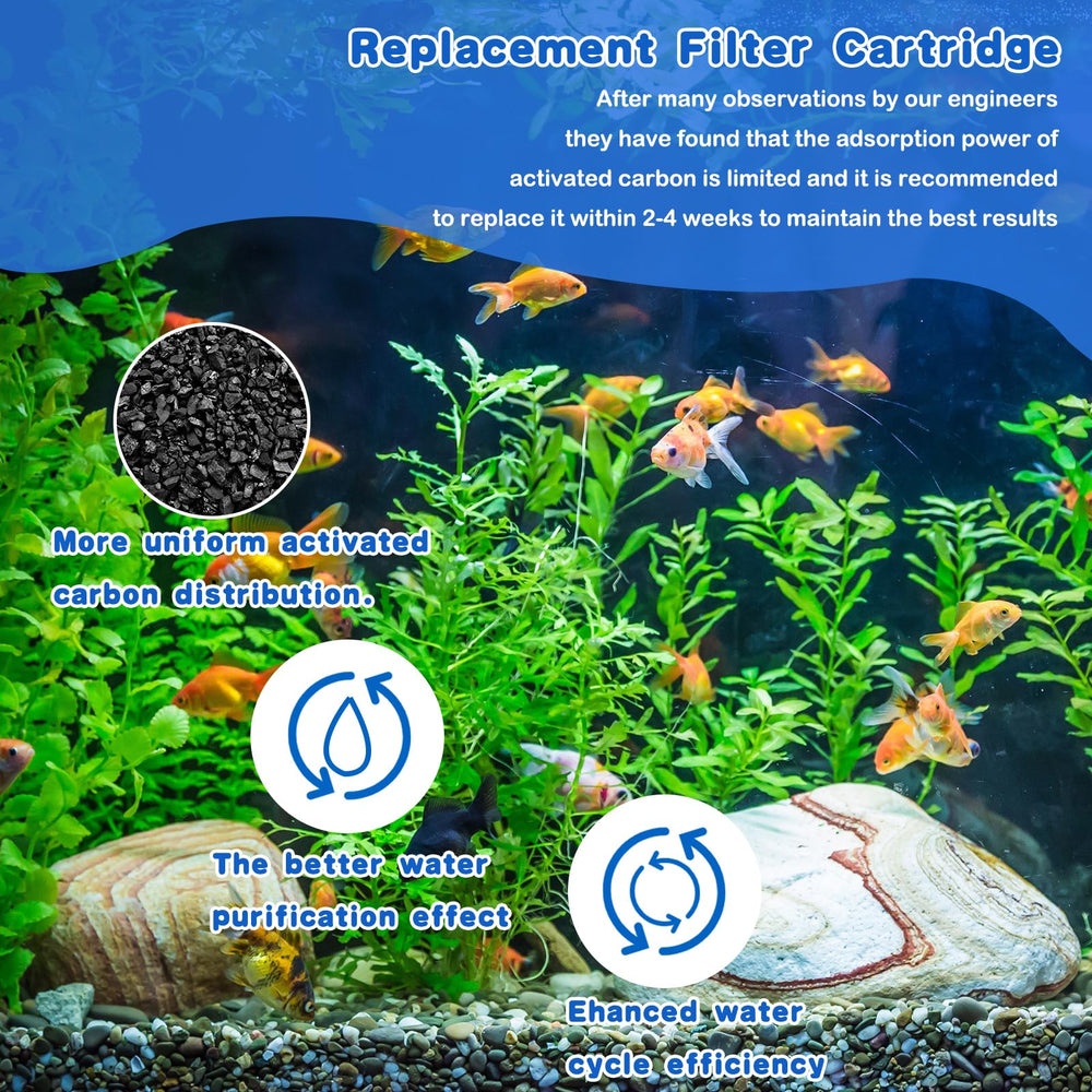 Preboun aquarium filter cartridge dense cotton layer efficiently traps debris and waste.