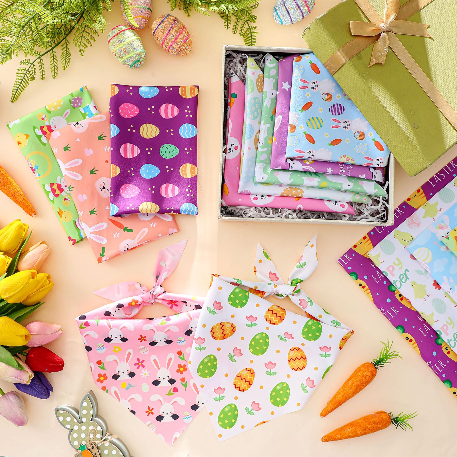 Preboun Easter dog bandana print variety offers flexible styling across occasions