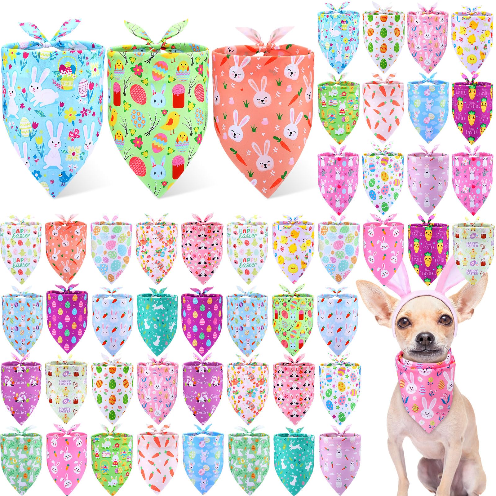 Preboun Easter dog bandana rabbit design for festive pet styling and photo moments