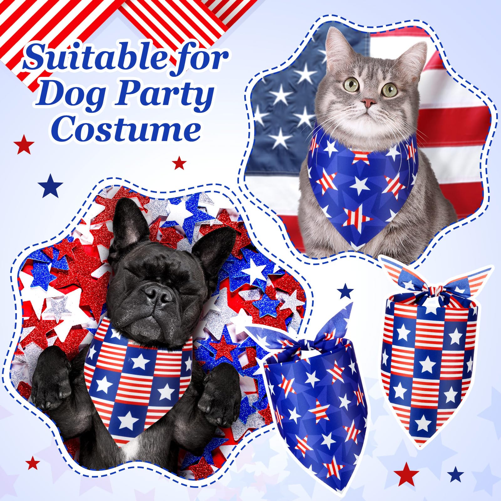 Preboun soft polyester dog bandana for comfortable wear
