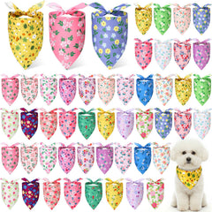 Preboun spring dog bandana with flower patterns for spring outfits