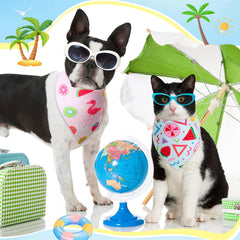 Preboun coconut trees design bandana for dogs, tropical flair