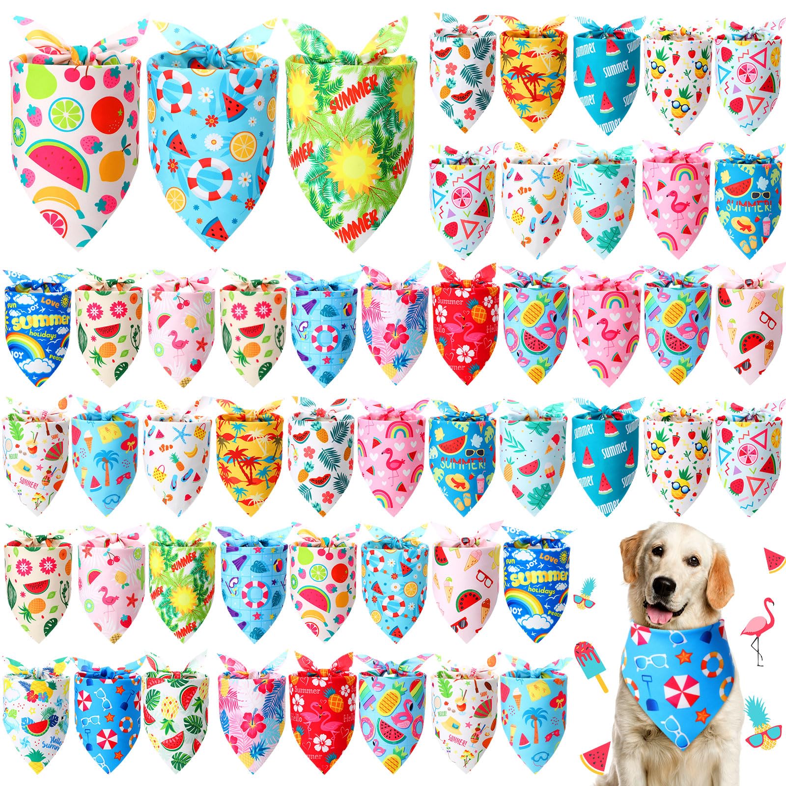 Preboun watermelon design bandana for dogs, cool summer accessory