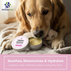 Coconut oil and shea butter nourish dry skin on pets.