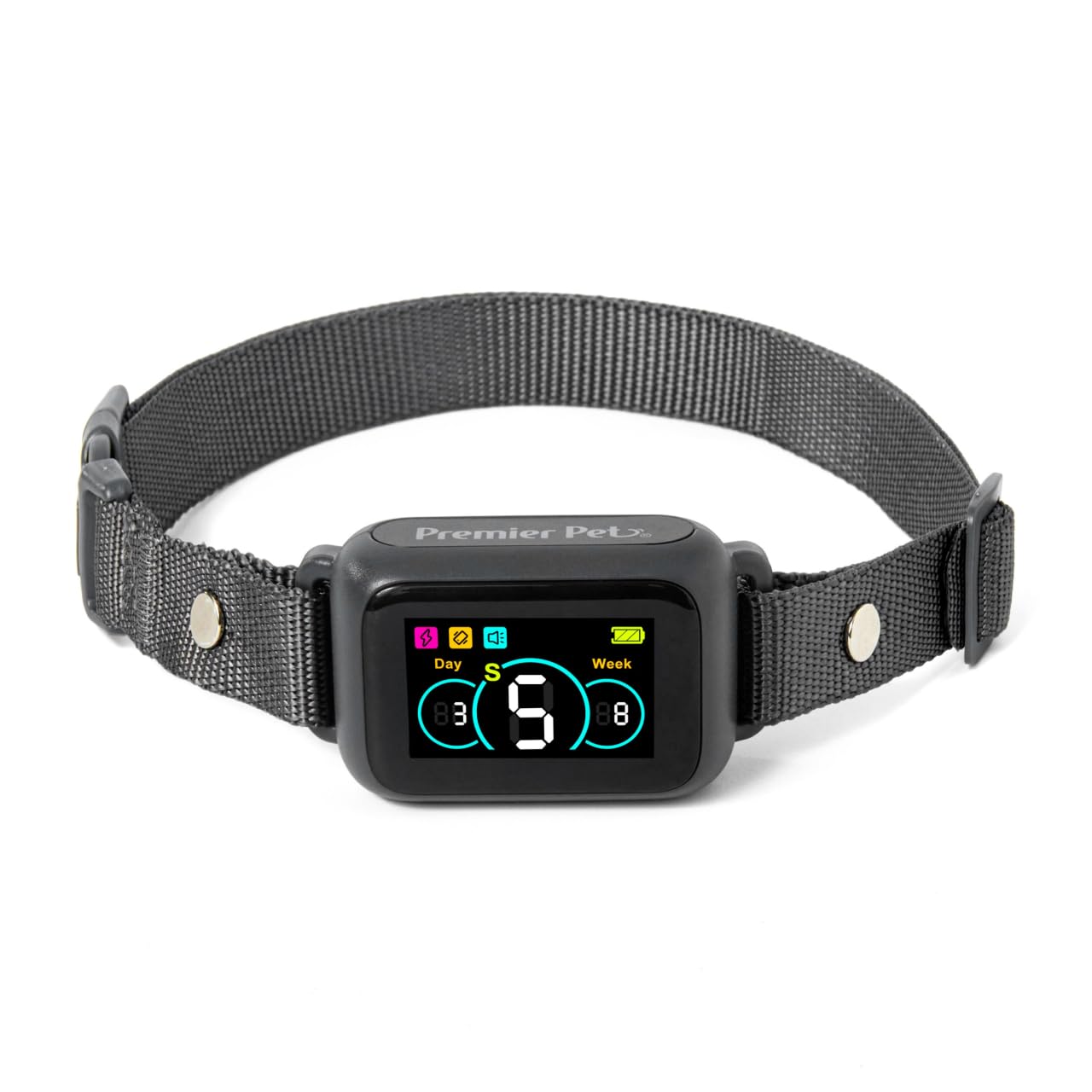 Premier Pet Bark Collar worn by a dog illustrating comfort and control.