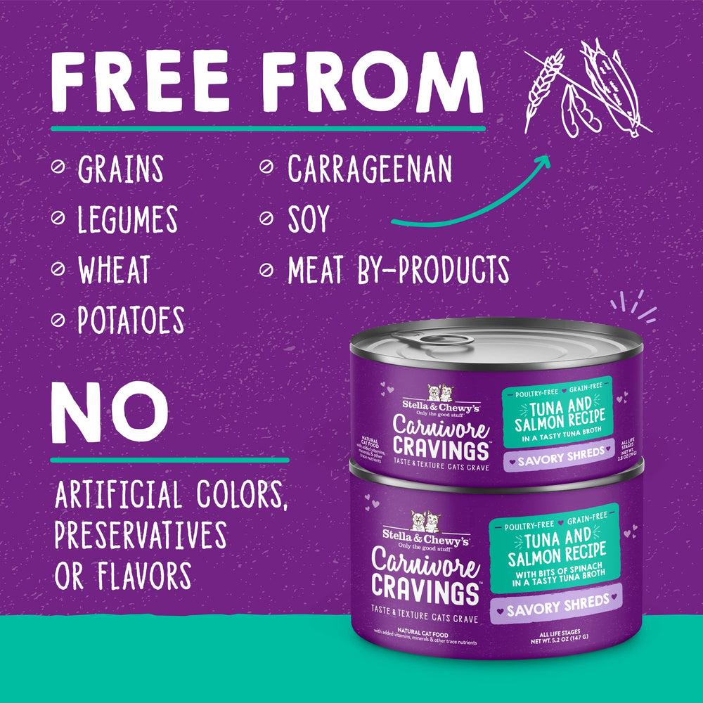 Stella & Chewy's premium wild-caught tuna and salmon ingredients showcased in the recipe.