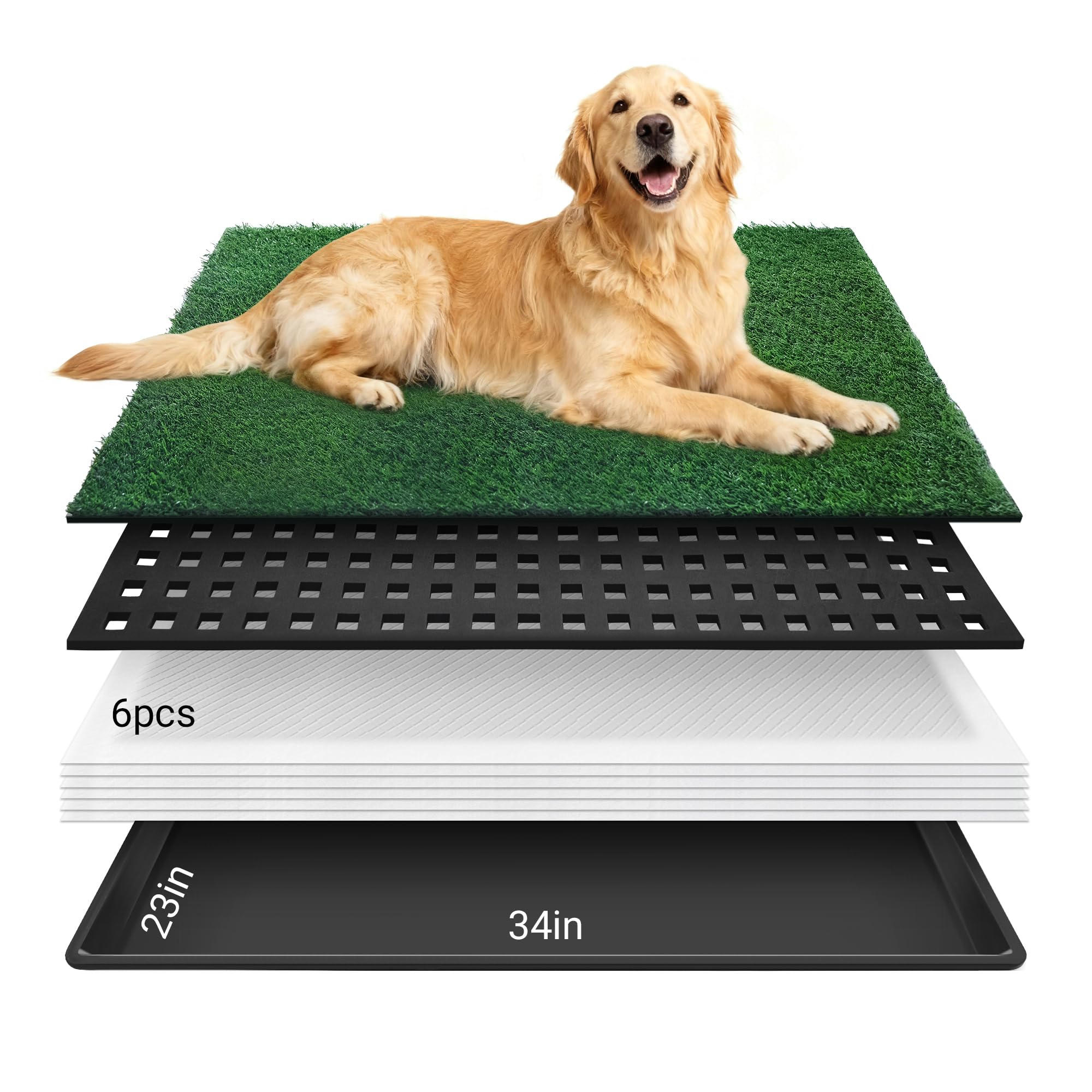 Premjin dog grass mat with tray in assembly for easy setup.