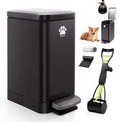 Premjin outdoor dog poop trash can with pedal lid for hands-free waste disposal.