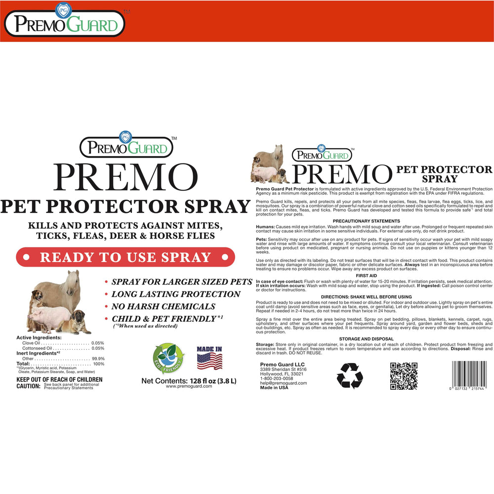 Premo Guard coat spray application on pet coat for easy coverage