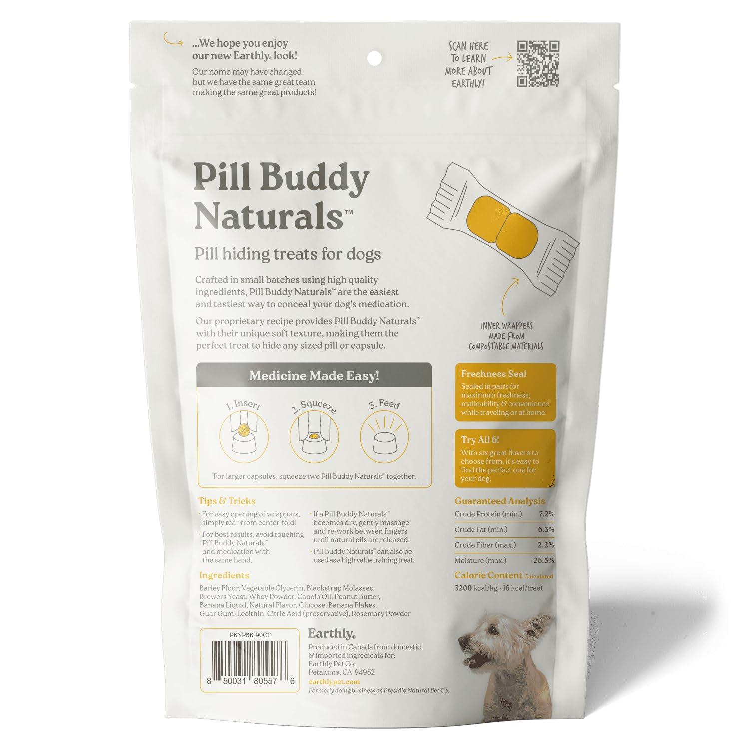 Presidio Earthly Pill Buddy Naturals 90-serving tub keeps meds handy