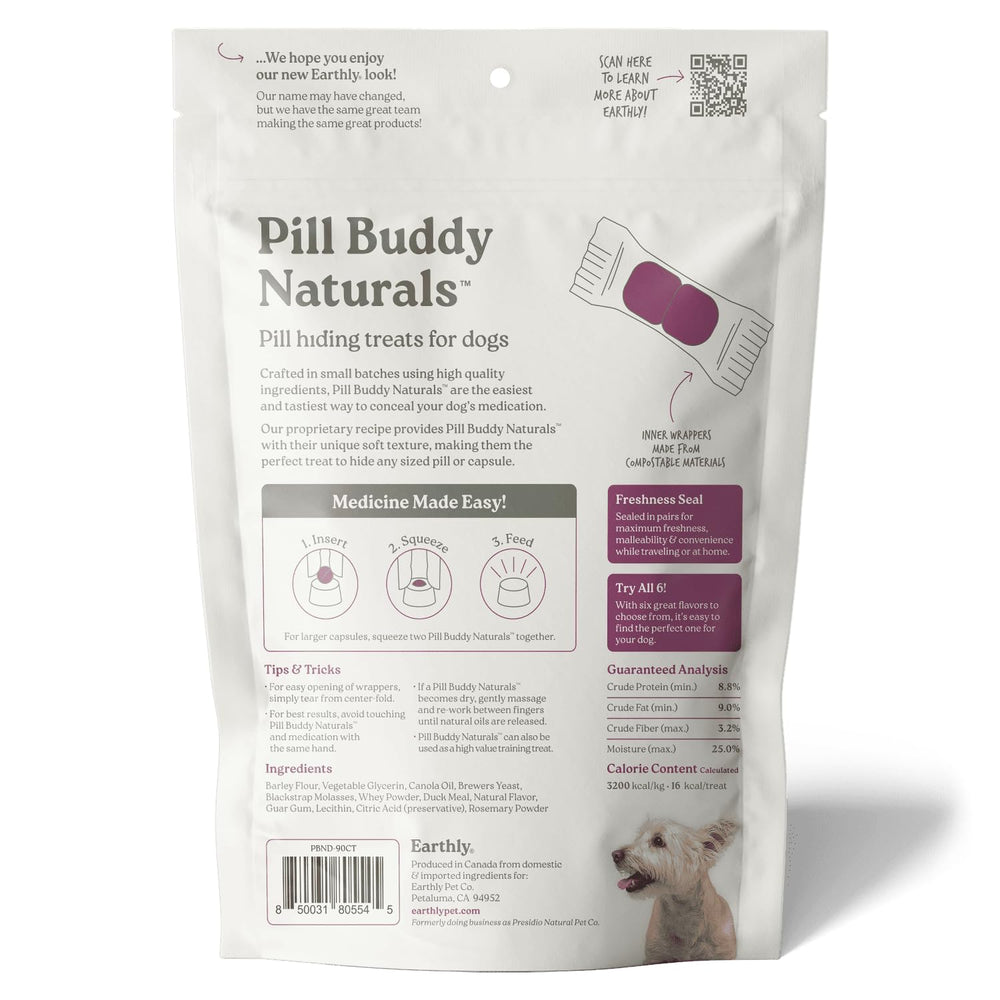 Presidio Pill Buddy Naturals dual-purpose treat doubles as medication aid and training reward.