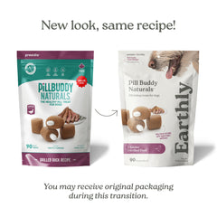 Presidio Pill Buddy Naturals duck pill-pocket demonstrates quick medication wrapping for dogs.