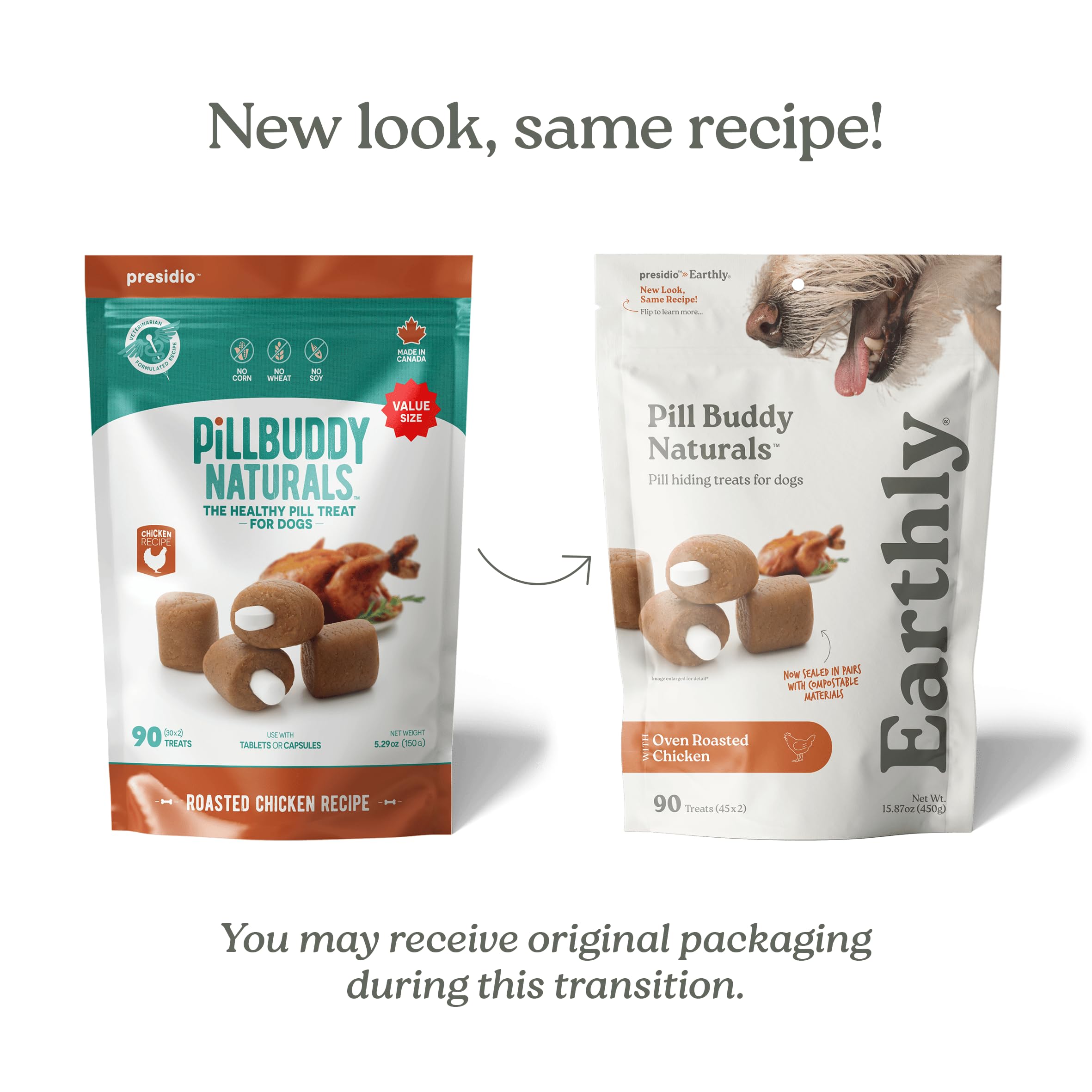 Presidio Pill Buddy Naturals soft moldable texture helps hide pills smoothly