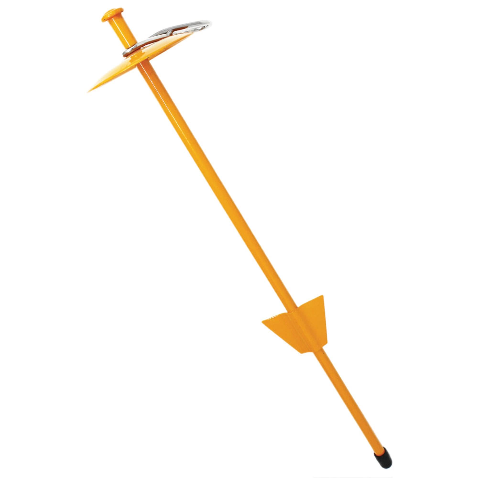 Prestige Boss Pet Dome Stake 21-inch front view, bright yellow for quick visibility in grass.