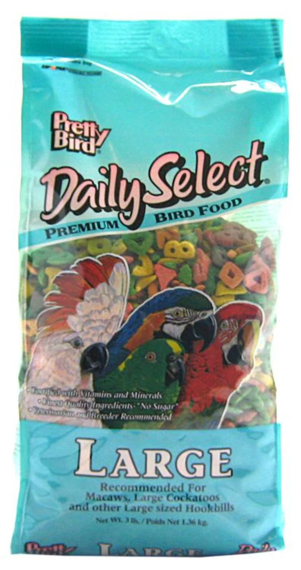 Pretty Bird Daily Select 3lb bag: premium nutrition for large parrots, supports energy and feather health