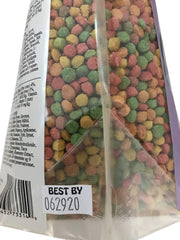 Closeup of Pretty Bird Softbill Select fructose nuggets, illustrating small size for portioning.