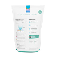 PrettyLitter lightweight low-tracking crystals reduce mess during litter box visits.