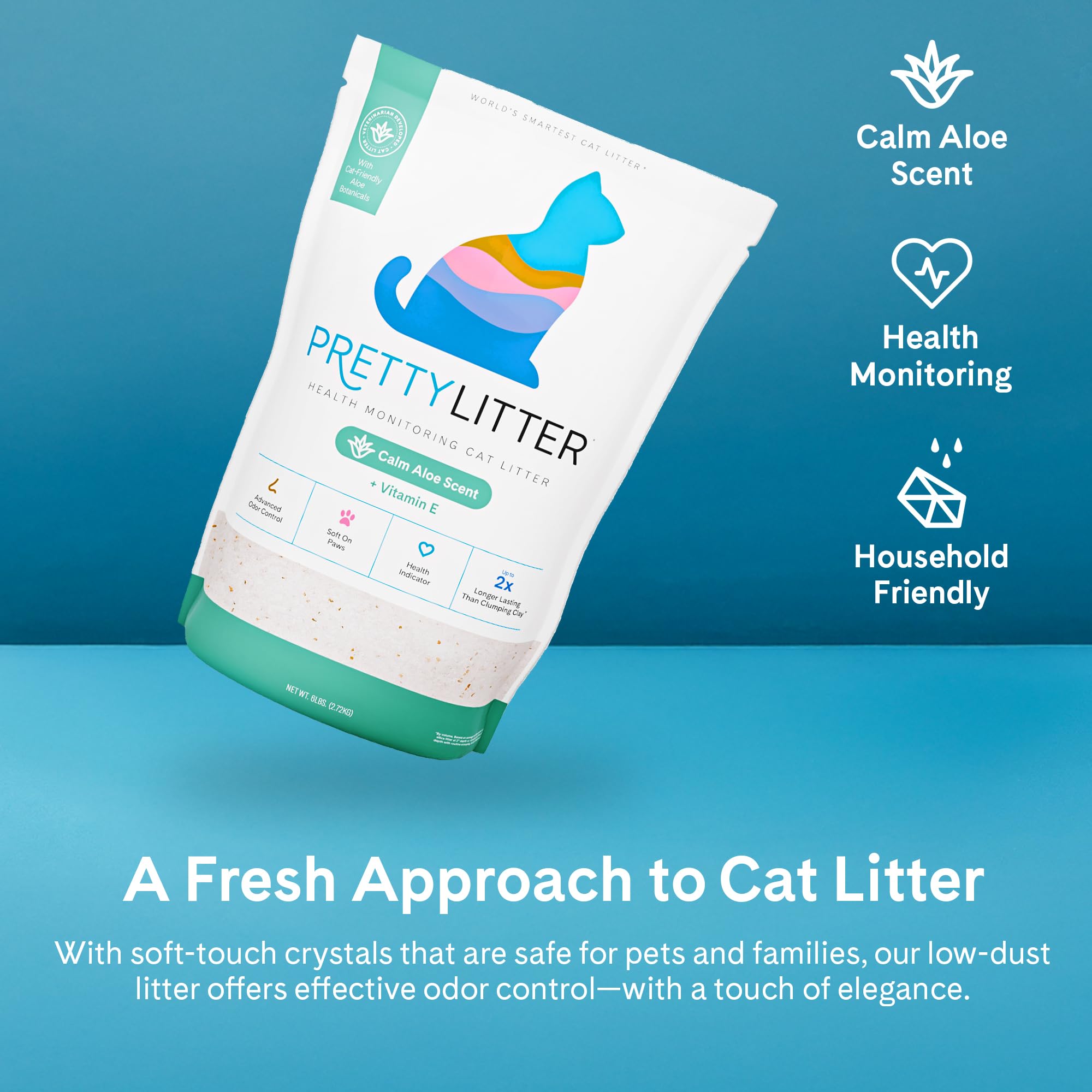 PrettyLitter veterinarian-developed formula is safe for cats and kittens.