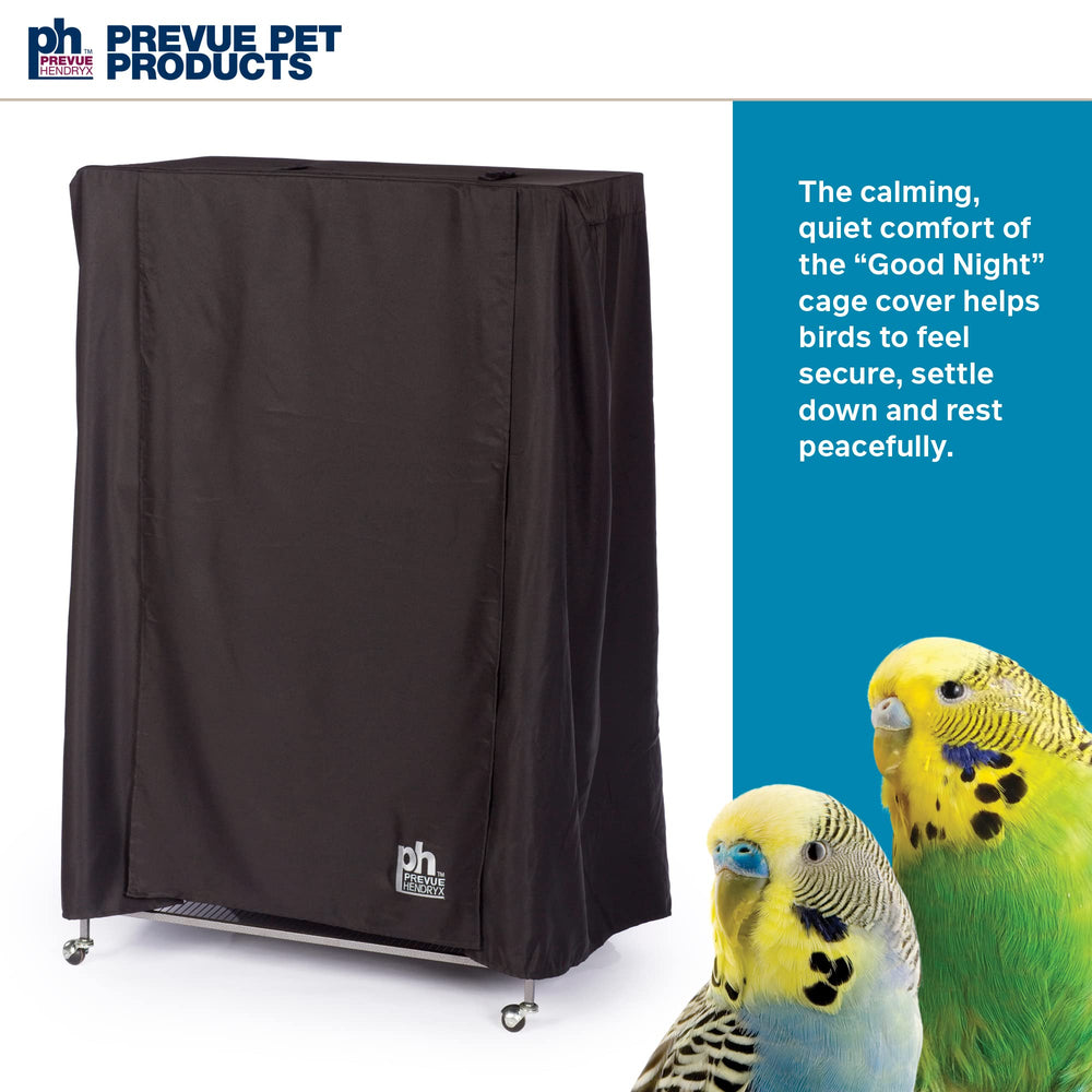 Prevue Bird Cage Cover blocks light with breathable nylon for calmer evenings