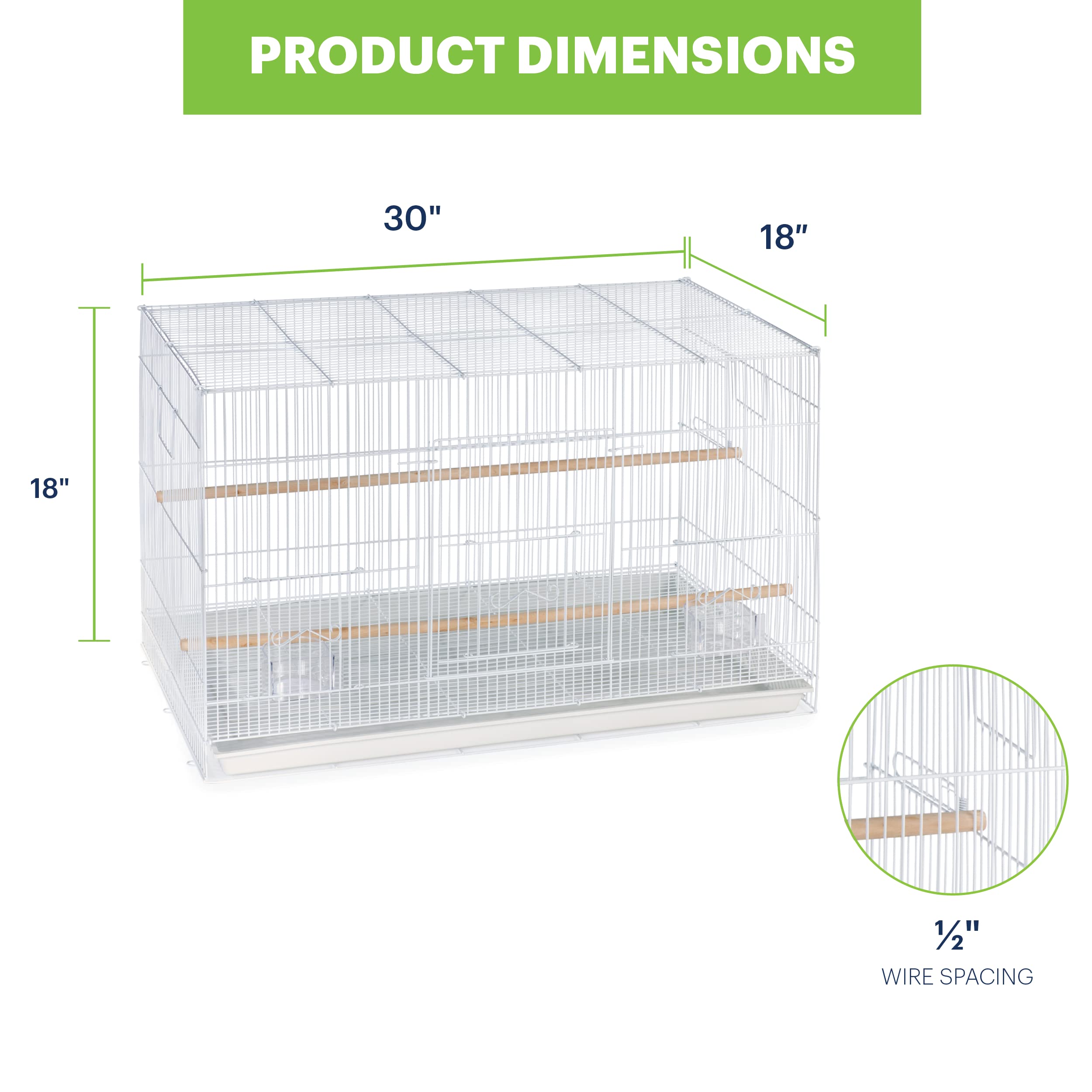 Prevue Flight Cage feeder cups and perches keep dining organized