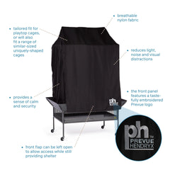 PH Prevue Hendryx Dark cage cover blocks drafts while maintaining airflow.