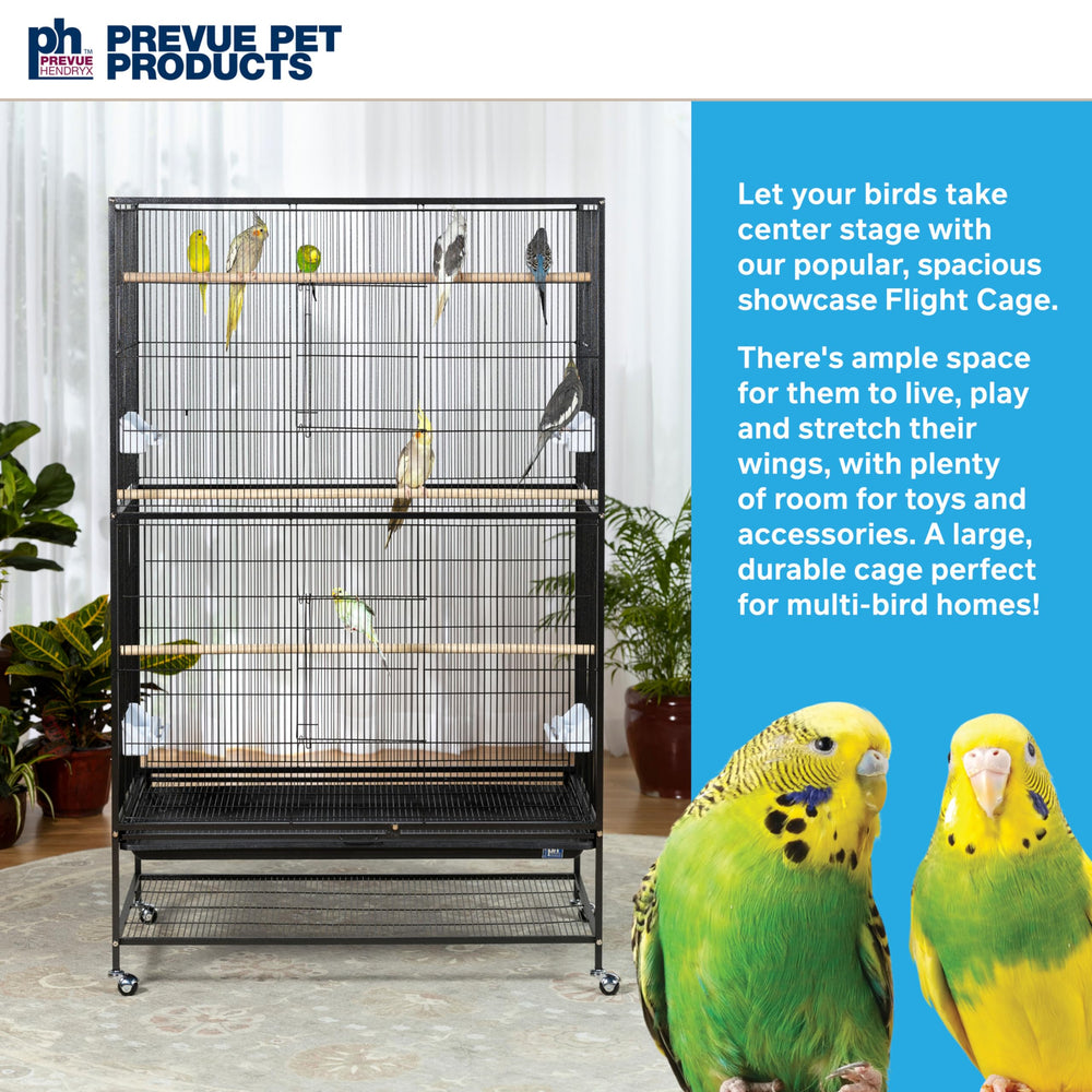 Prevue Pet Products cage on locking casters for mobility