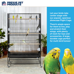 Prevue Pet Products cage on locking casters for mobility