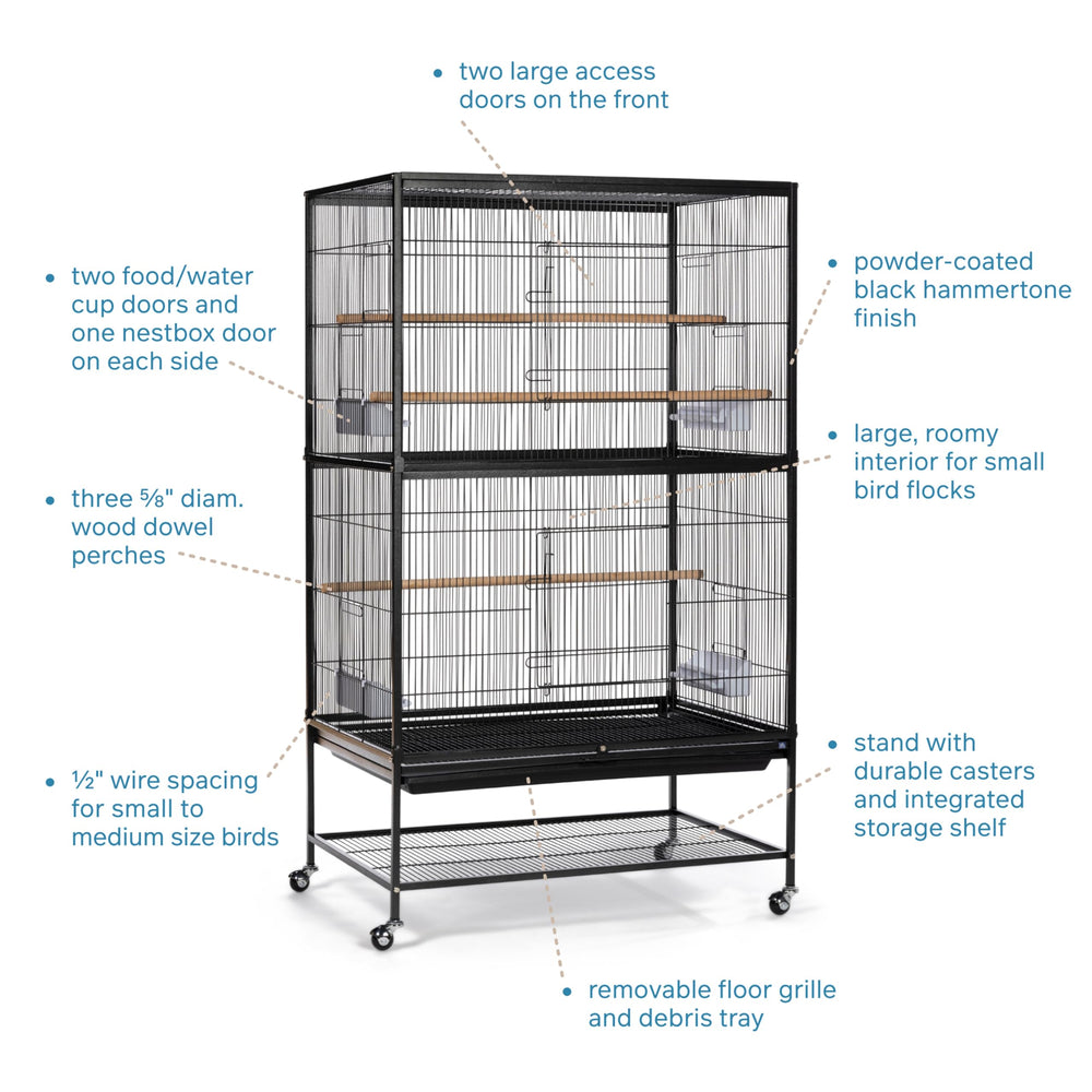 PH Prevue Hendryx front access doors provide easy reach to the cage interior.