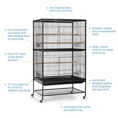 PH Prevue Hendryx front access doors provide easy reach to the cage interior.