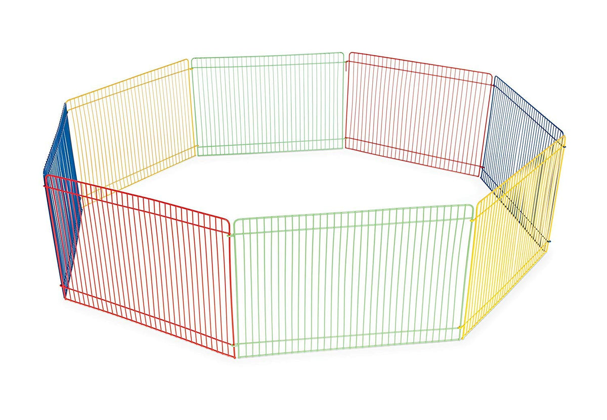 Prevue Hendryx playpen side view, safe space for small pets.
