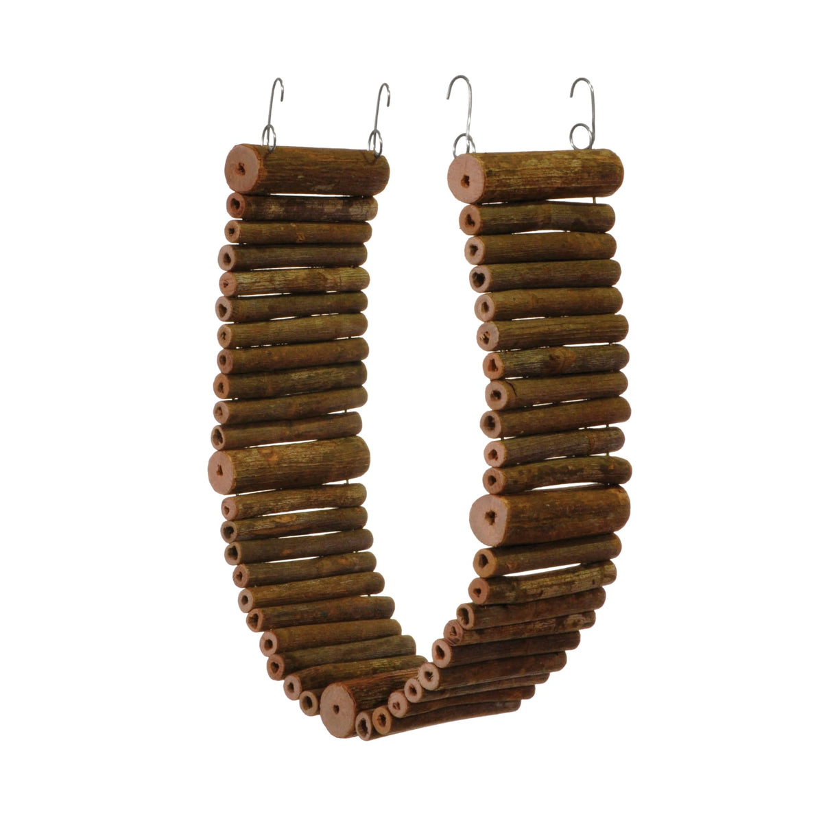 Prevue Naturals Wonder Walk Bridge front view shows natural materials for engaging bird play.