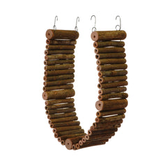 Prevue Naturals Wonder Walk Bridge front view shows natural materials for engaging bird play.