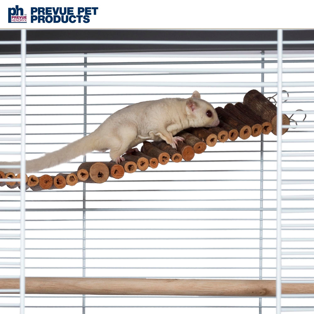 Prevue Naturals Wonder Walk Bridge in use inside cage showcasing playtime.